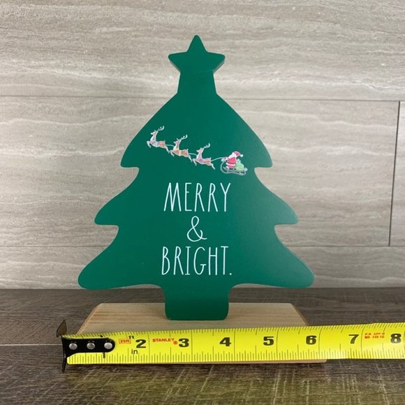 Rae Dunn Merry & Bright Christmas Tree Sign - Picture 4 of 5